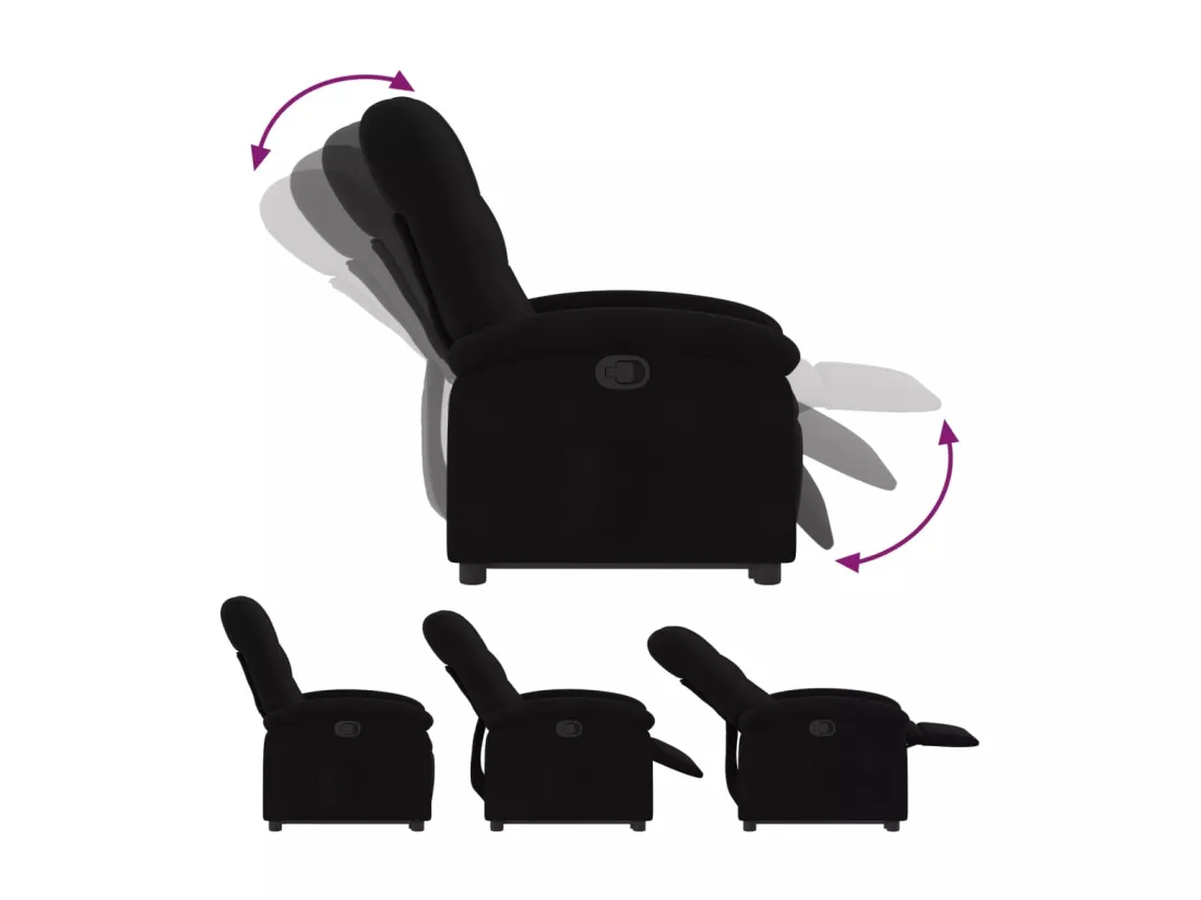 Fauteuil inclinable noir tissu