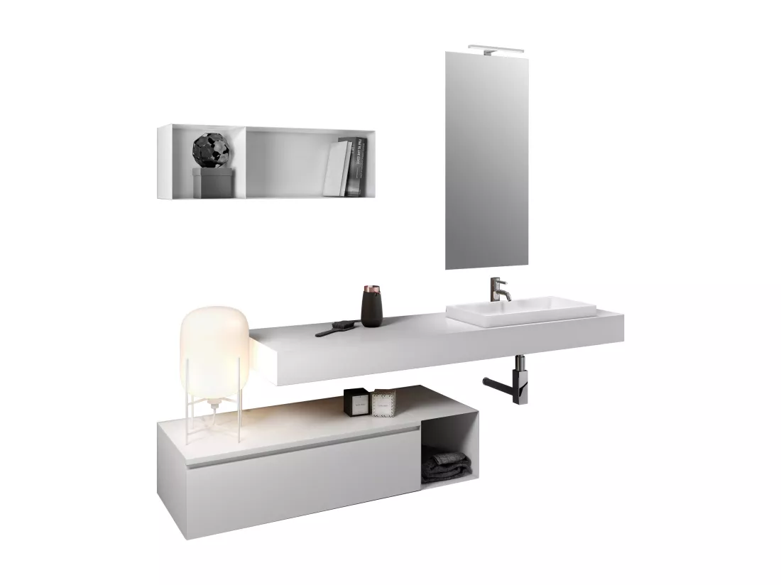 Ensemble de salle de bain 8 pièces ASTRA blanc