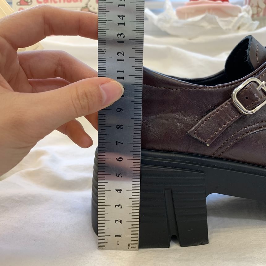 DURAC - Loafers met imitatieleren plateauzool en gespband