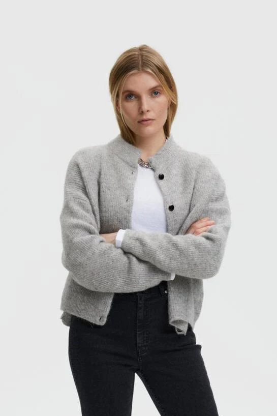 GESTUZ  AlphaGZ uldcardigan - Light Grey Melange