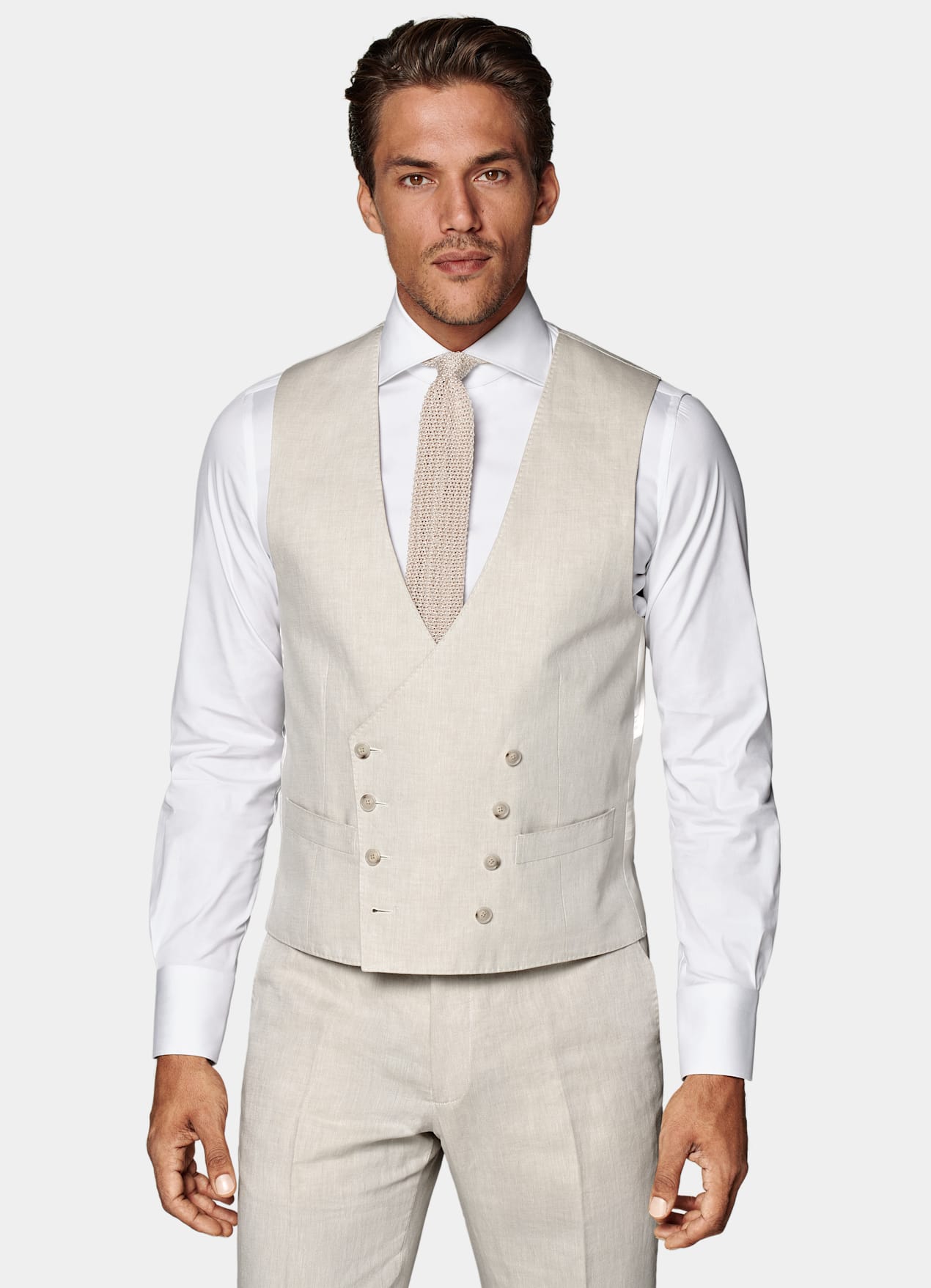 Gilet de costume sable