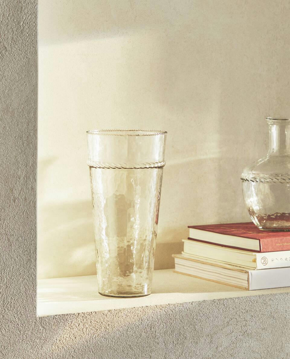 VASO DE VIDRO COM BORDA