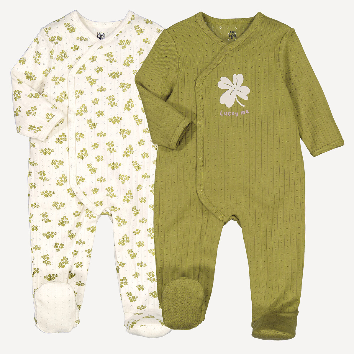 COLEÇÃO LA REDOUTE<br>Conjunto de 2 pijamas em malha pointelle com estampa de trevo