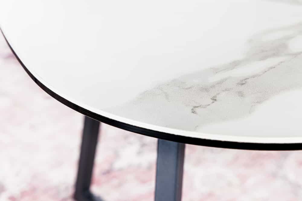 Moderner Couchtisch MARVELOUS 70cm weiß Marmor Keramik made in Italy