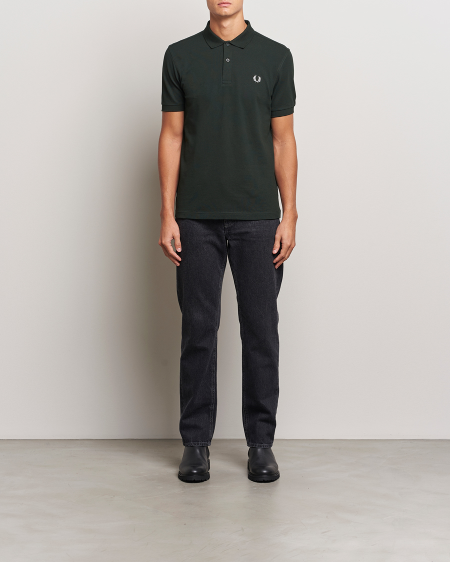 Fred Perry Plain Polo Shirt Night Green