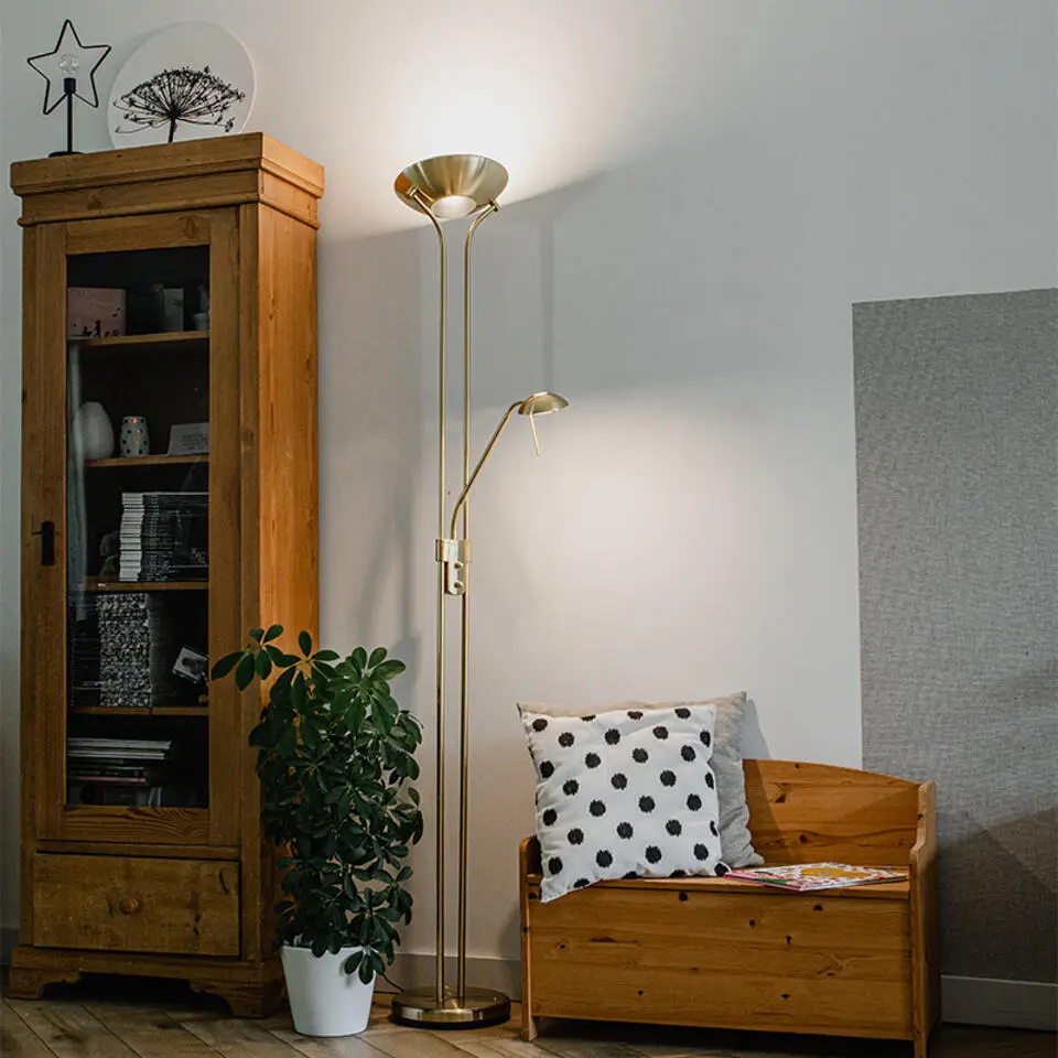 Qazqa vloerlampen diva goudkleurig geïntegreerde led