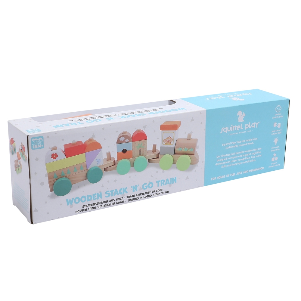 Eichhörnchen-Spiel-Safari-Holz-Stapelzug-Set
