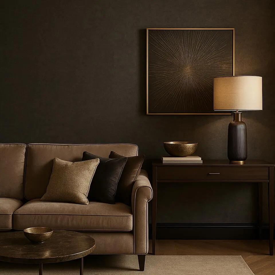 Dutch Wallcoverings Vliesbehang Linen & Textures uni - blackgold - 10,05m x 53cm