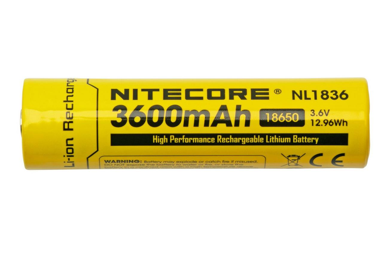 Nitecore NL1836 oplaadbare 18650 Li-ion accu, 3600 mAh