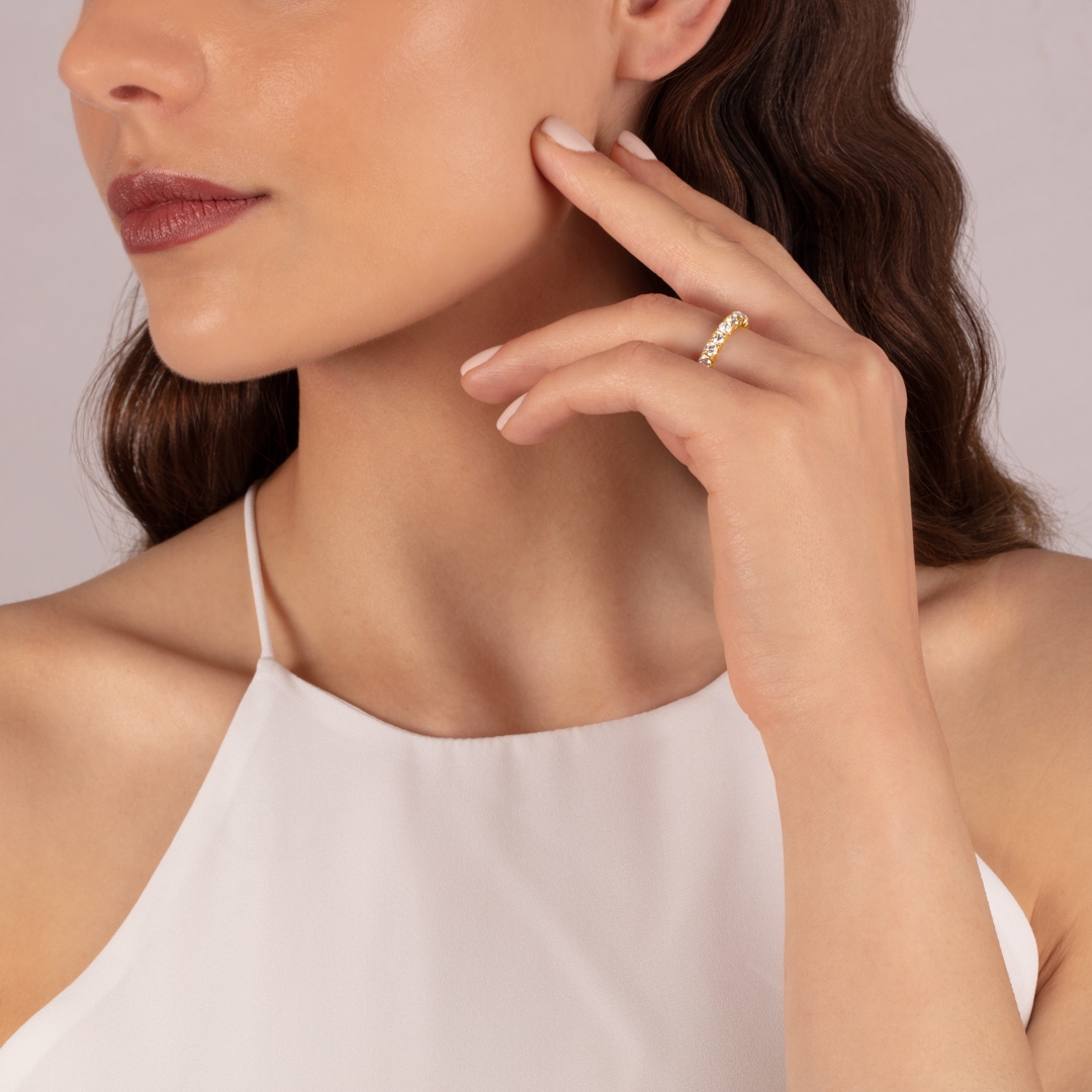 Mémoire-Ring 750/18 K Gelbgold mit Diamanten 2.00 ct H/si