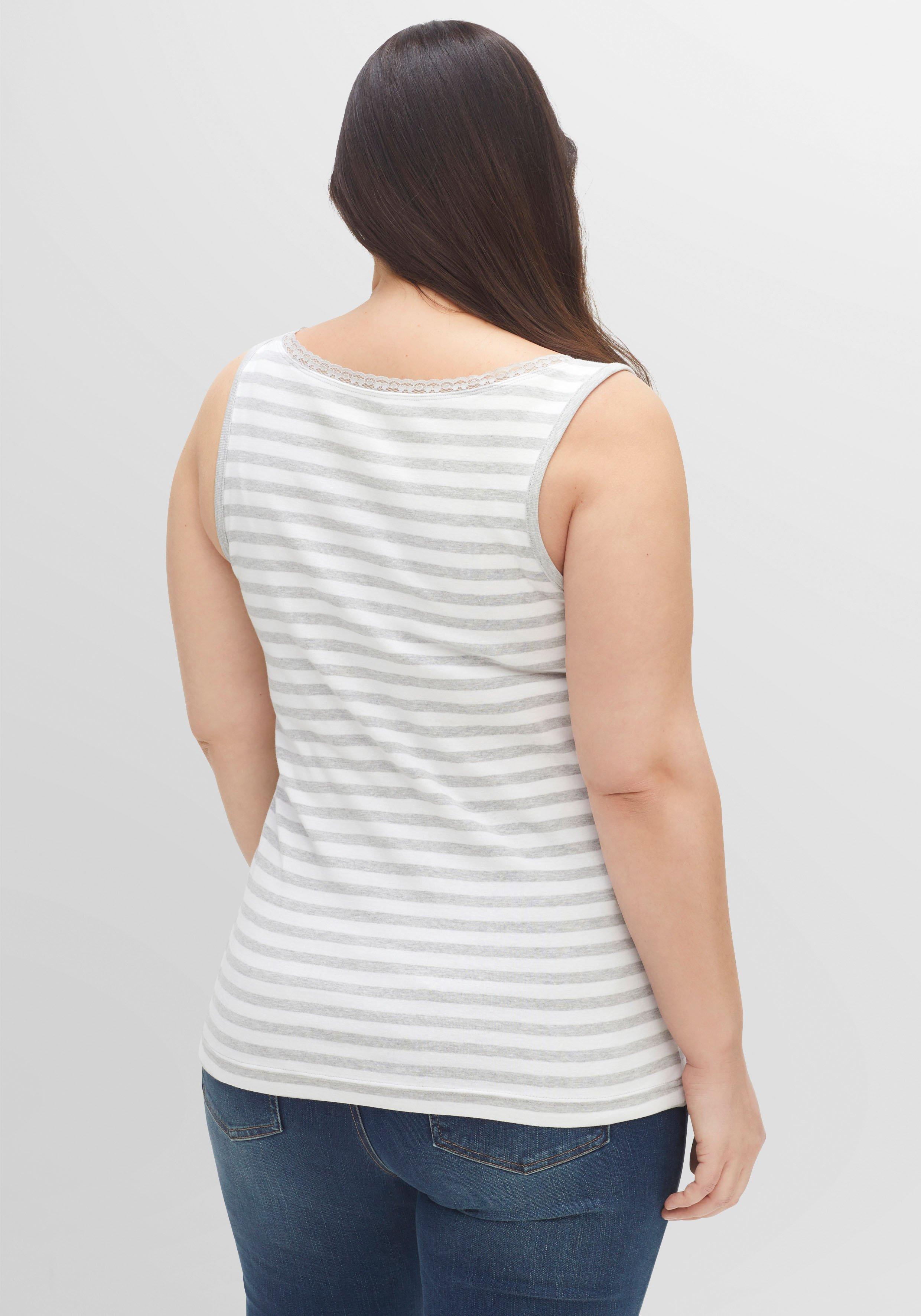 Doppelpack Tanktops mit Spitze am Ausschnitt