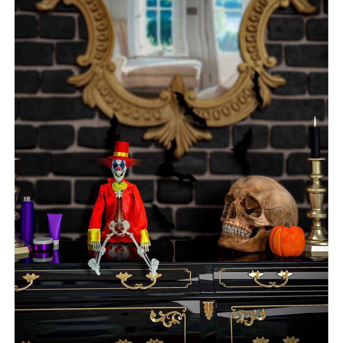 Halloween Skelet Clown 40cm