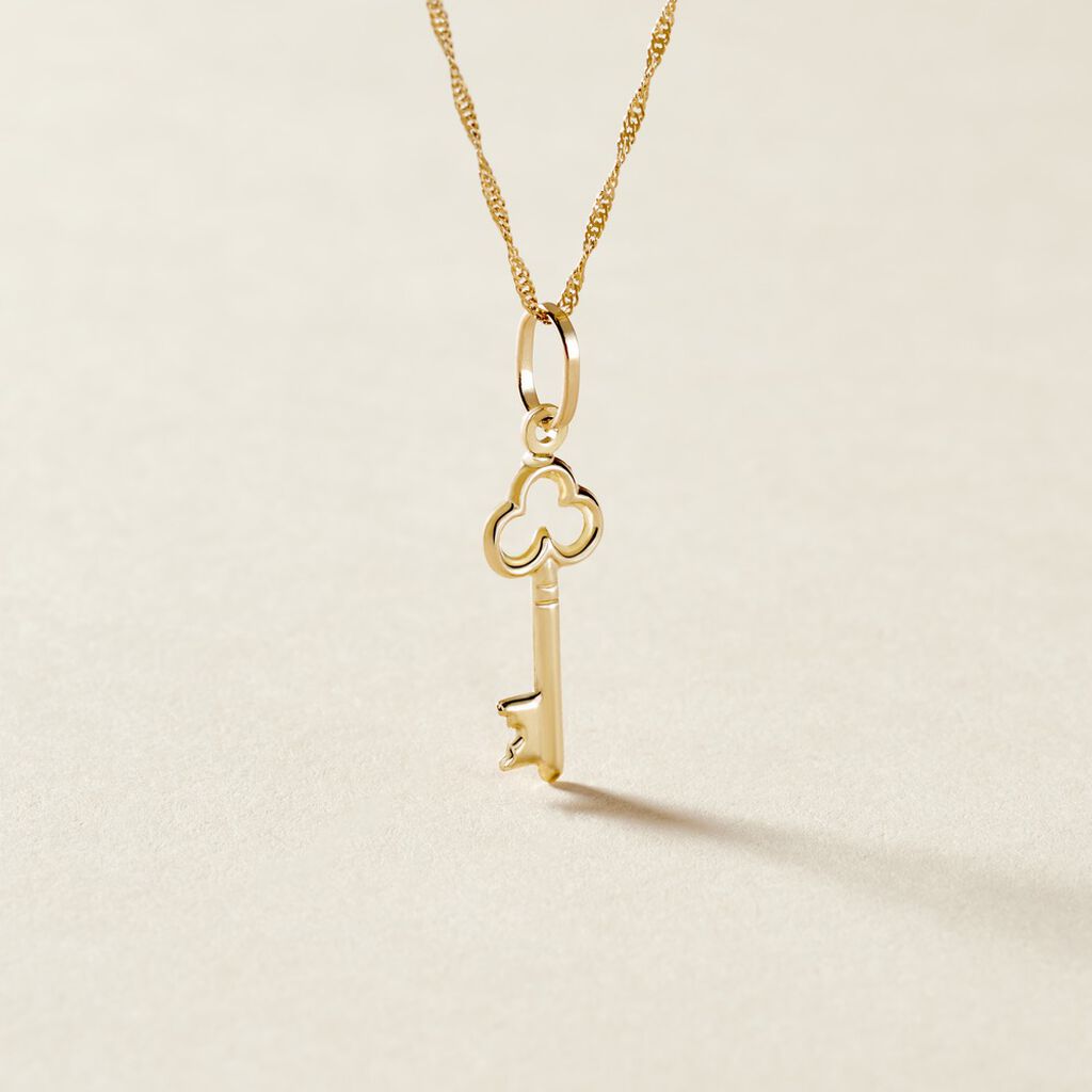 Pendentif Fatilia Clef Coeur Or Jaune