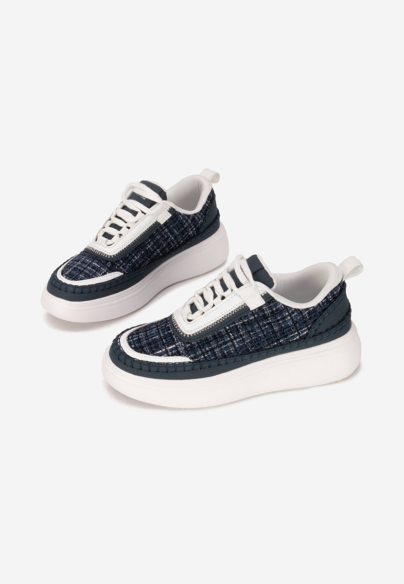 Baskets pour femme en cuir marine Elvia