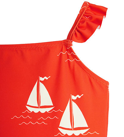Mini Rodini Badeanzug - UV50+ - Segeln Boats - Rot