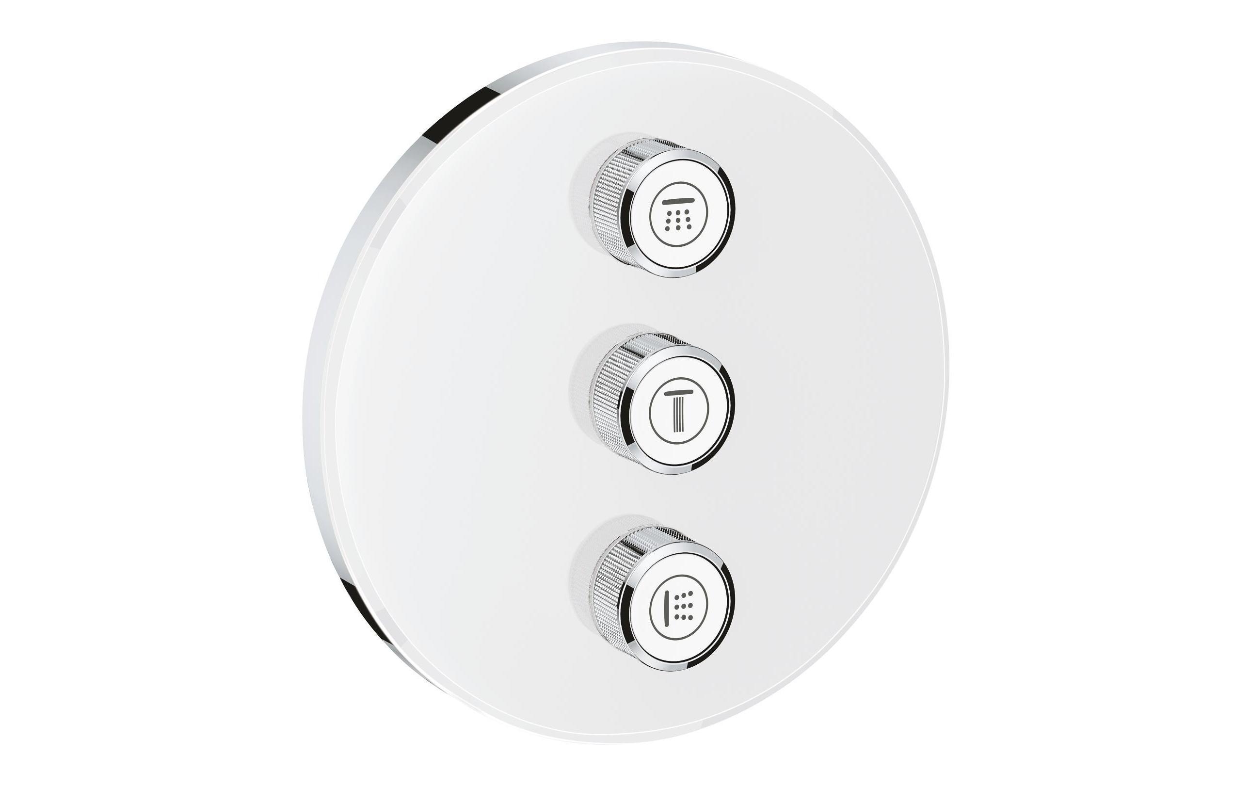 Duscharmatur Grohtherm SmartControl 43 mm, Weiss<br>Mit 3-fach Unterputzventil
