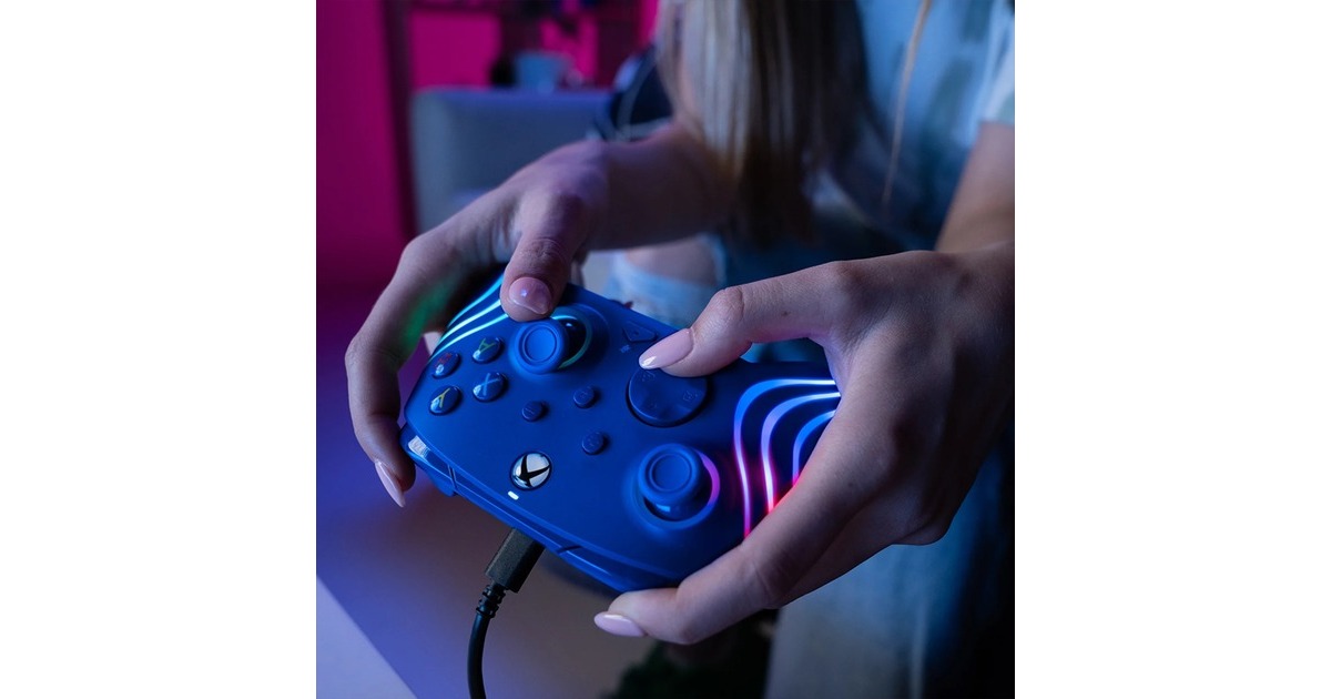 PDPWired Controller - Afterglow Wave  (Blauw, Xbox Series X|S, Xbox One, PC)