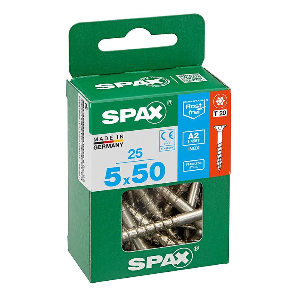UNIVERSALSKRUE SPAX RUSTFRI A2 5X50MM