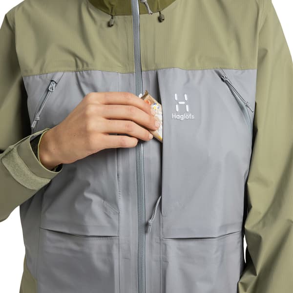 Veste ski de randonnée HAGLÖFS VASSI TOURING GTX JACKET W CONCRETE/THYME GREEN