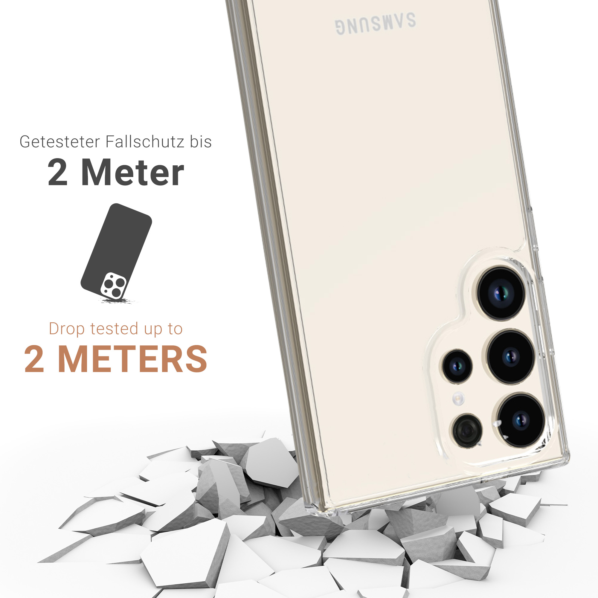 Samsung Galaxy S24 Ultra Hybrid Hülle TPU Bumper   Acryl Rückseite Pankow (11050) - Transparent
