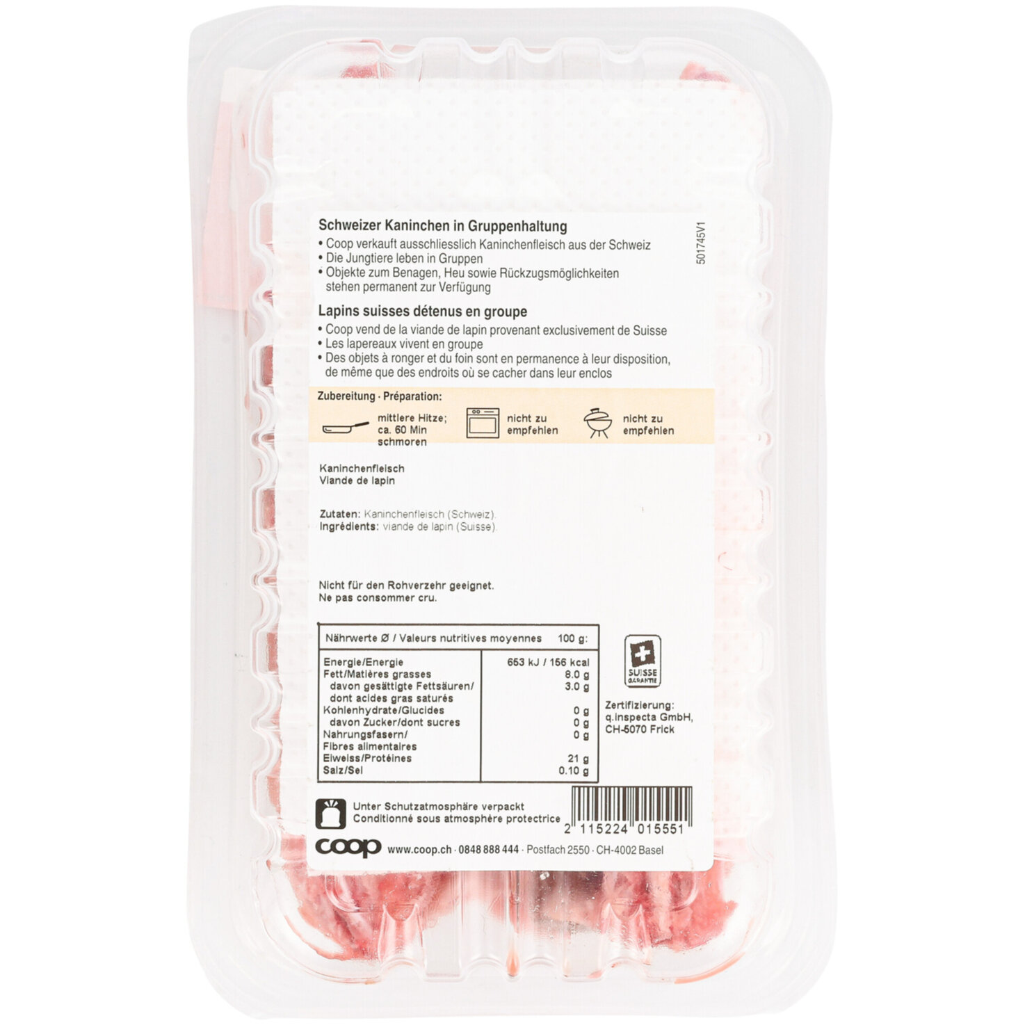 Kaninchen Vorderviertel ca. 550g