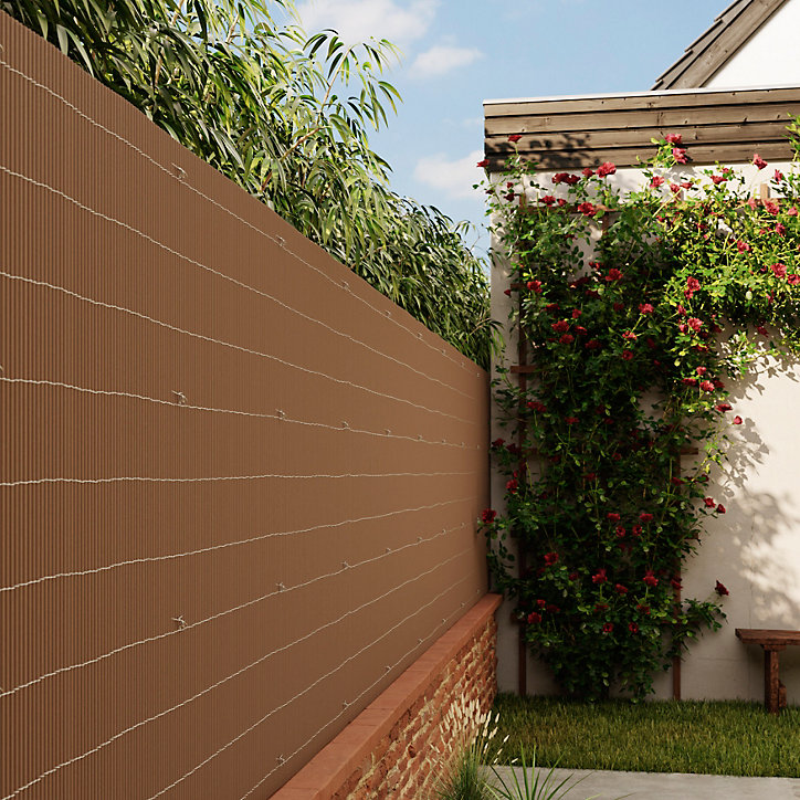 Canisse LOP PVC brun L.3 m x H1 m