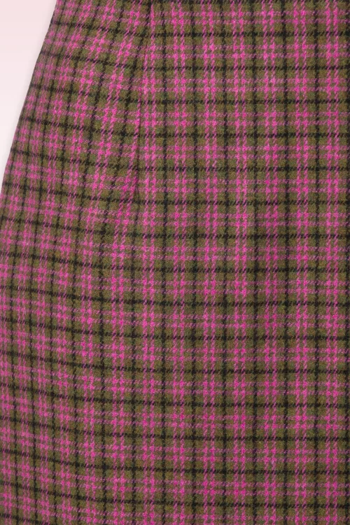 Louche Aubin Wyoming Check mini rok in roze