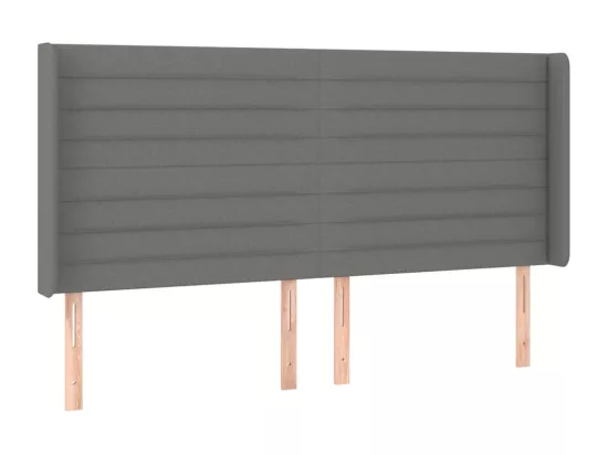 Sommier tapissier et matelas et LED Gris foncé 180x200 cm Tissu