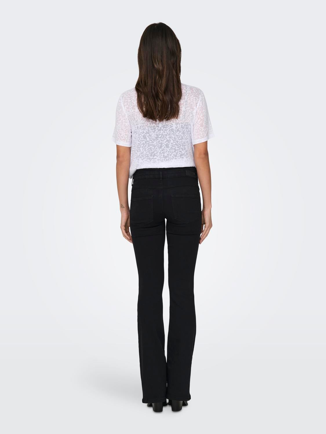 OLMHELLA Hohe Taille Ausgestellt Jeans Black