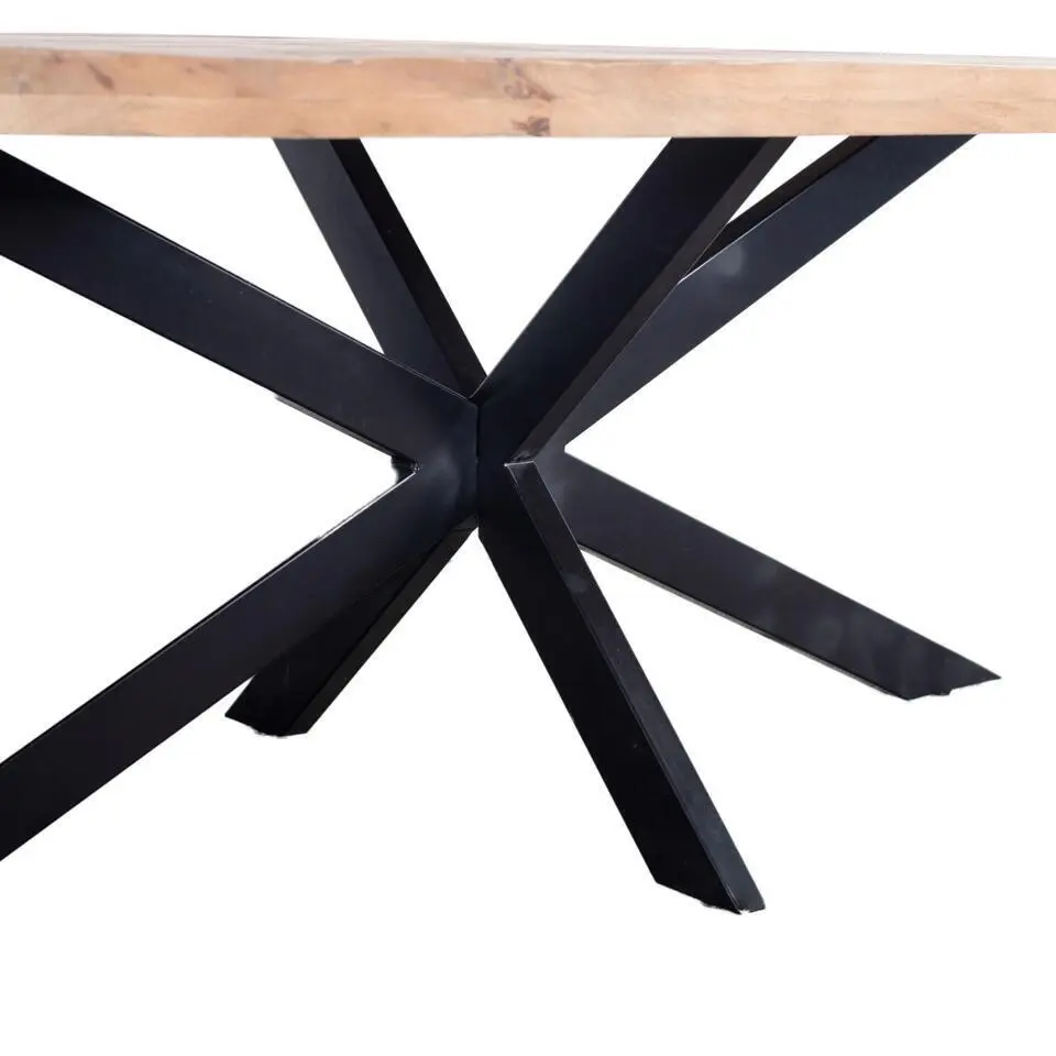 Eettafel Ovaal 220cm - Mangohout Naturel - Matrix-Poot - Mansour