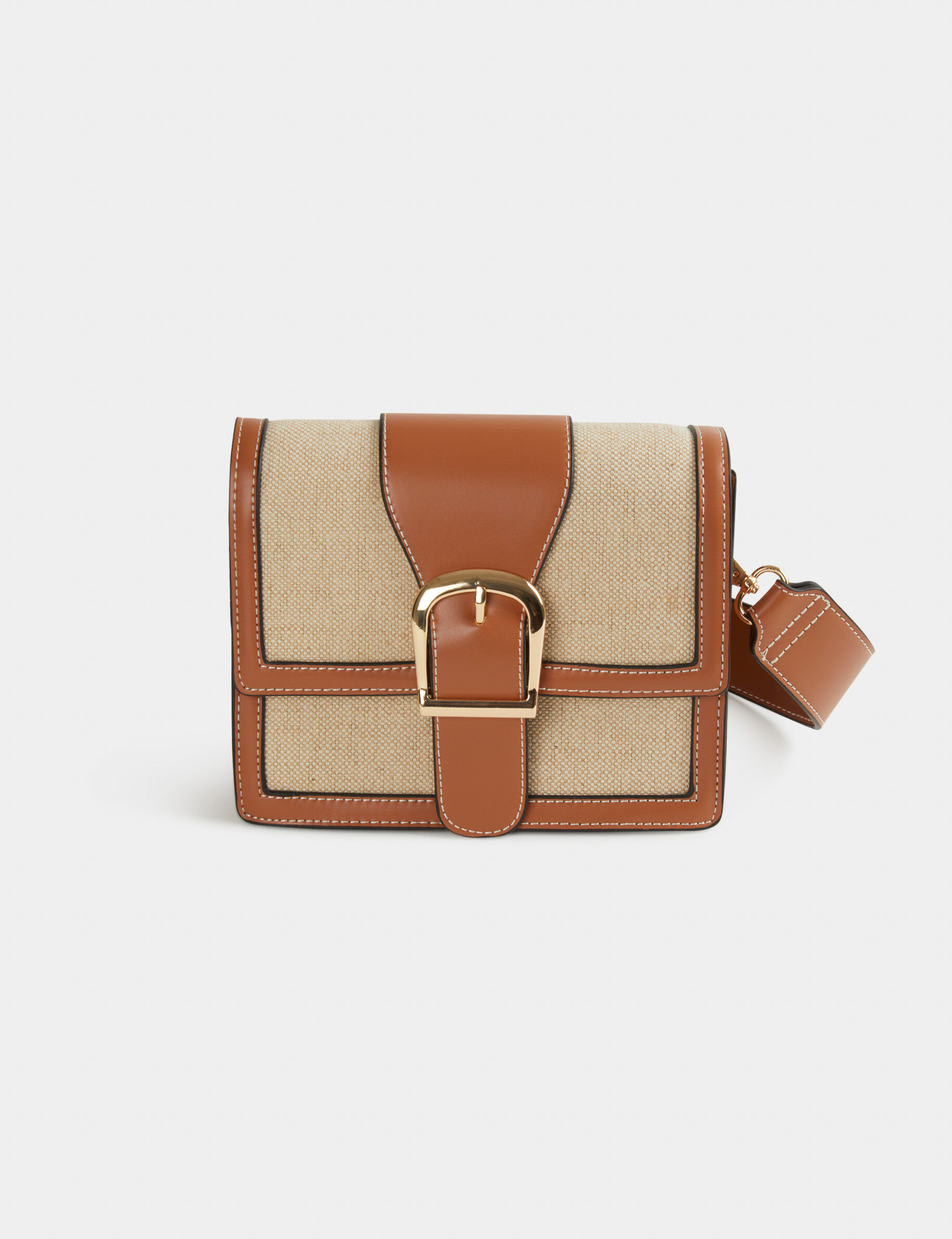 Sac à rabat avec boucle marron femme - marron