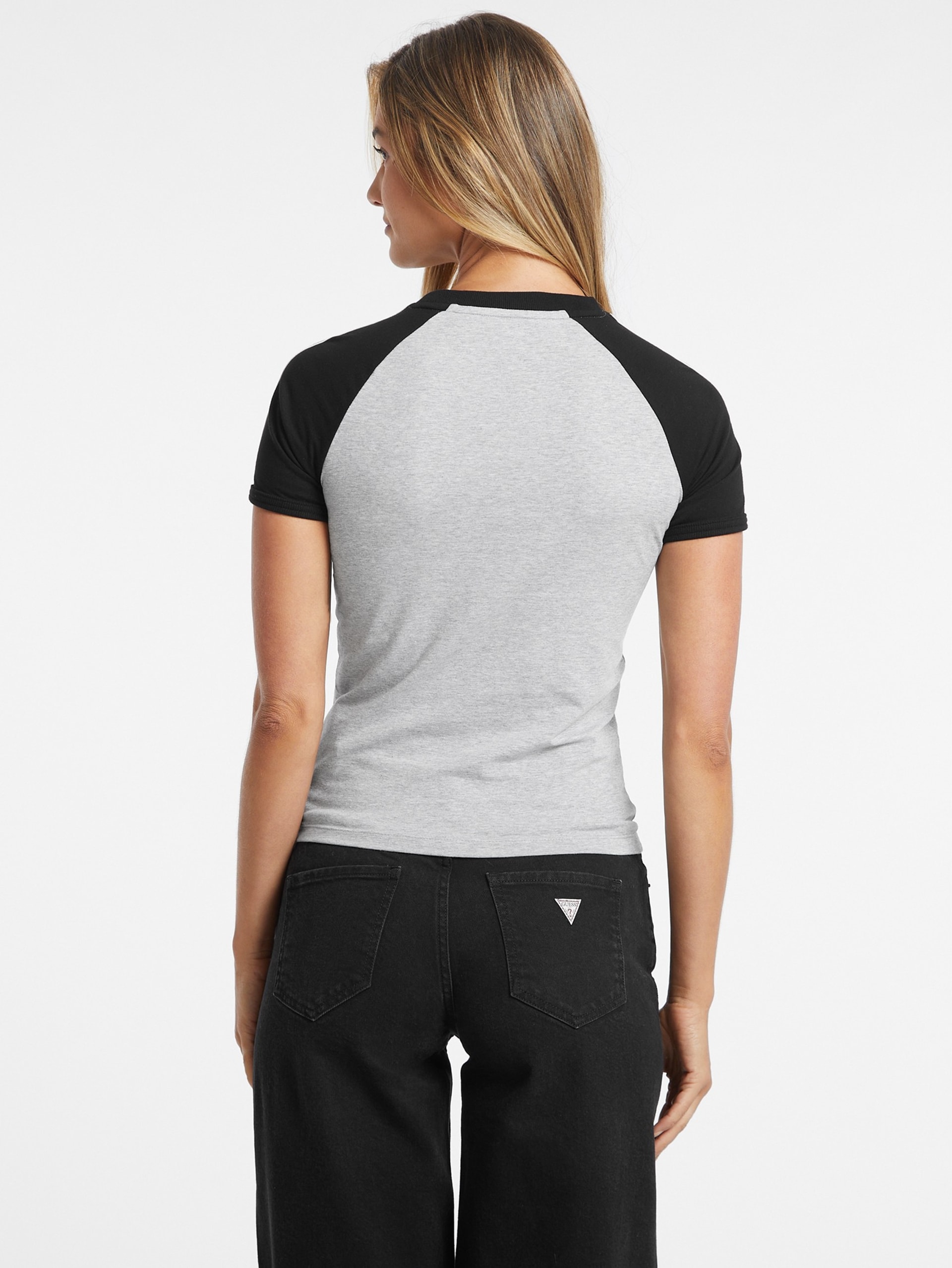 Camiseta raglan com logo Slim Crest
