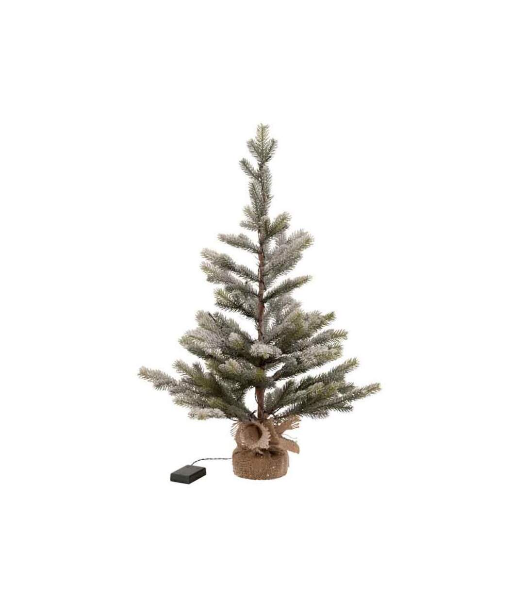 Paris Prix - Sapin De Noël Déco Led enneigé 81cm Vert
