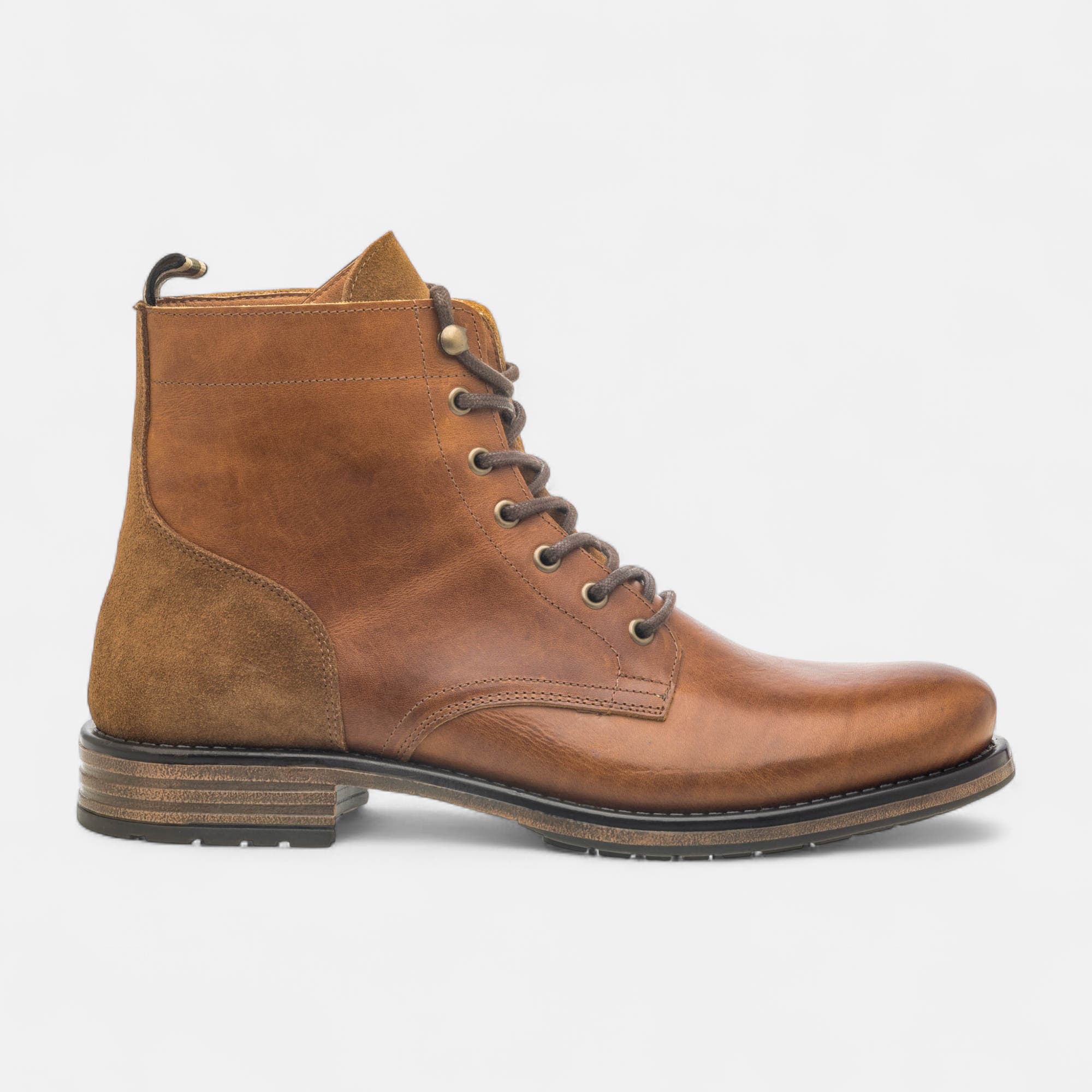 Bottines Homme en cuir cognac
