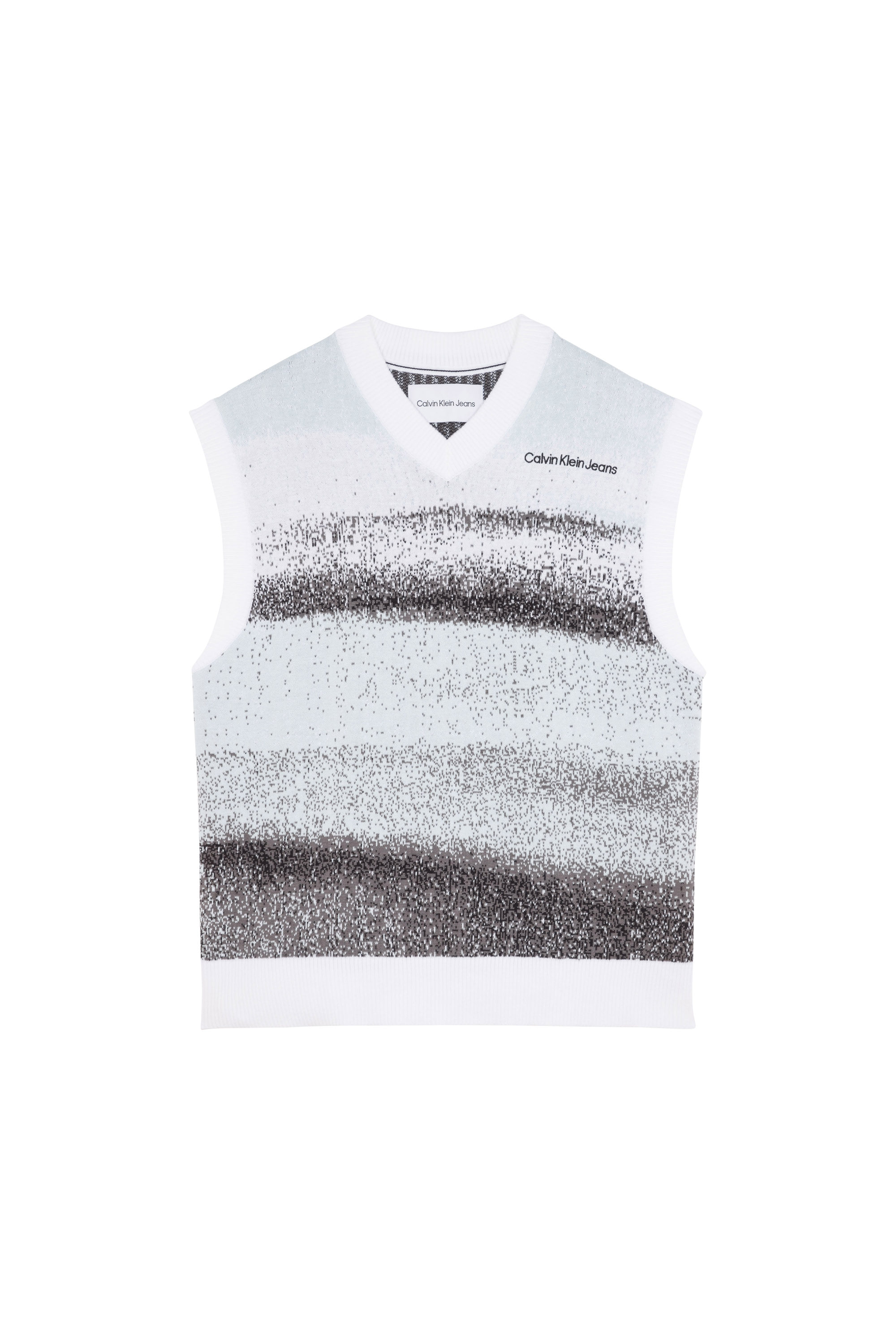 CALVIN KLEIN JEANS Pull SPRAY JACQUARD VEST Blanc