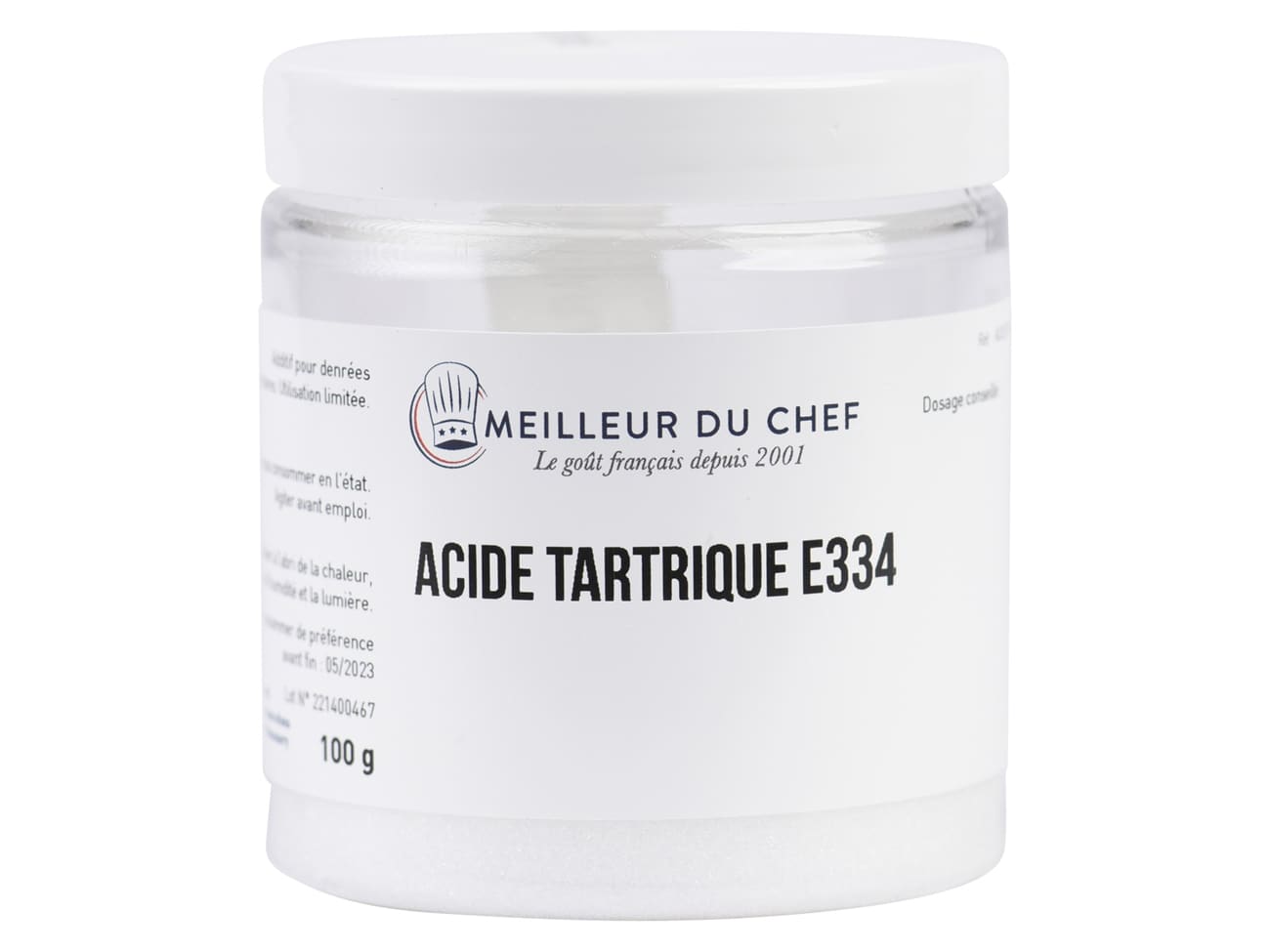 Acide tartrique E334 - 100 g - Meilleur du Chef