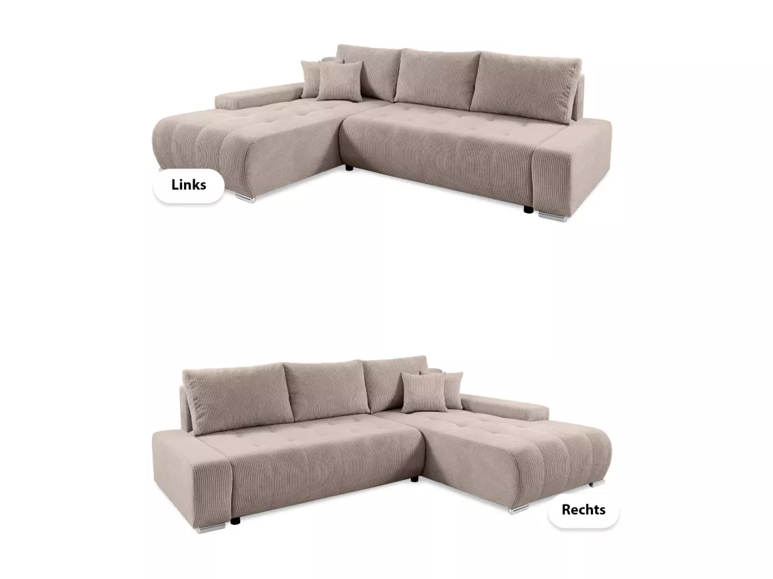 CANAPÉ D'ANGLE avec coffre de rangement Tragel L, beige