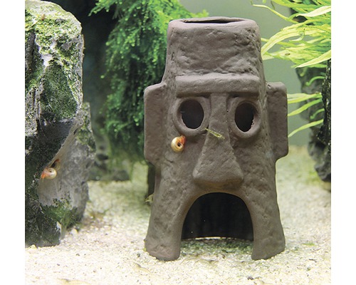 Aquariumdecoratie AquaParts Moai Cave 7 x 7,5 x 11,5 cm
