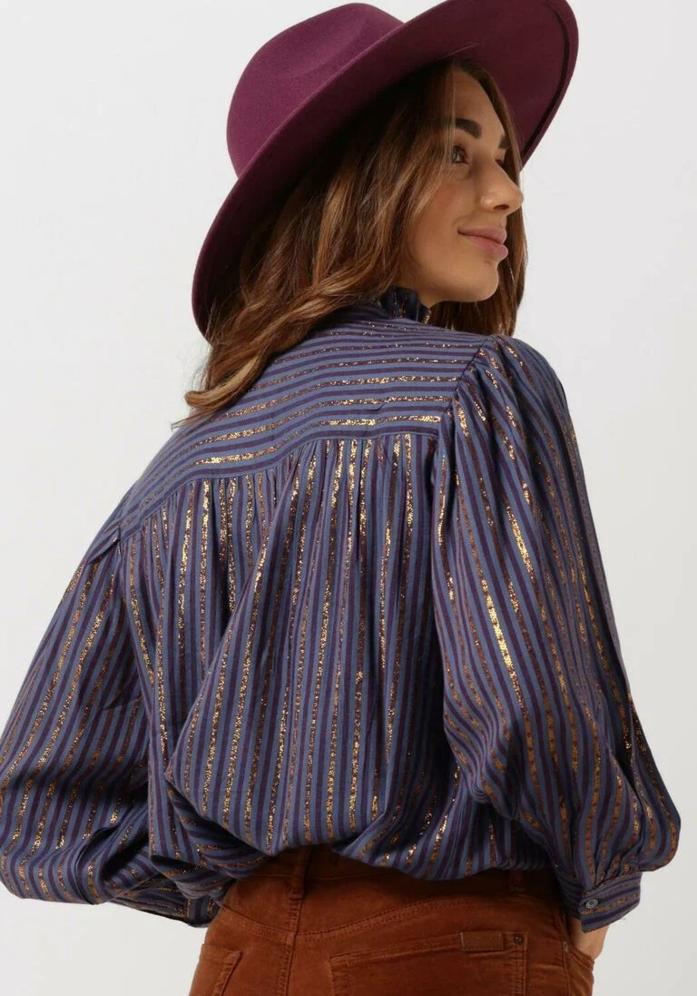 ANTIK BATIK blauwe antik batik blouse eddy blouse