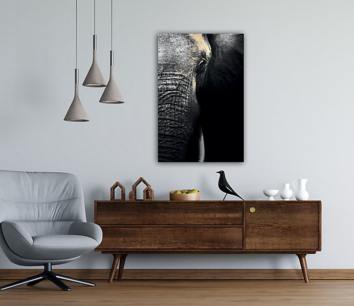Toile imprimée Eléphant l.80 x H.120 cm