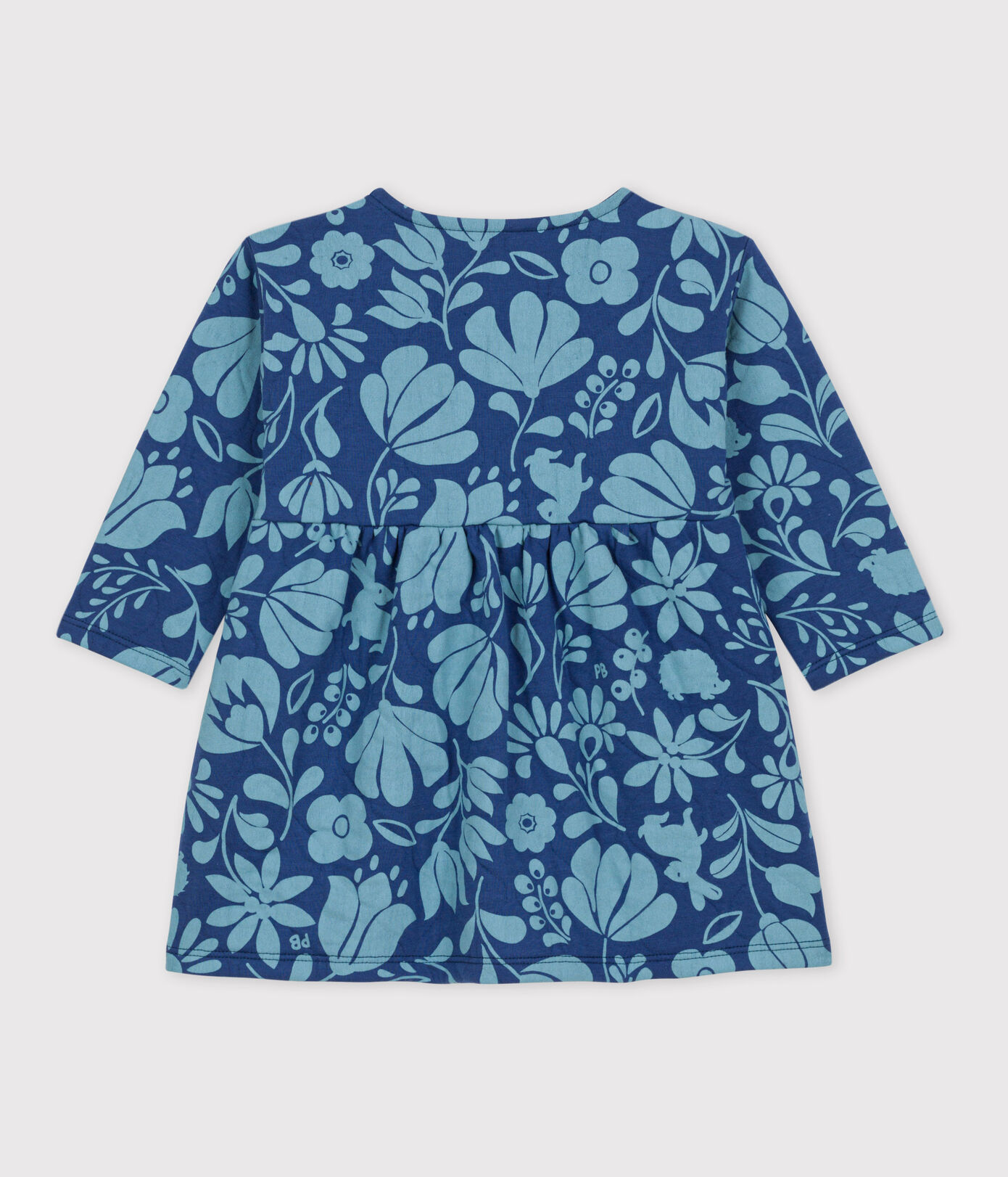 Robe manches longues bébé imprimée en tubique matelassé