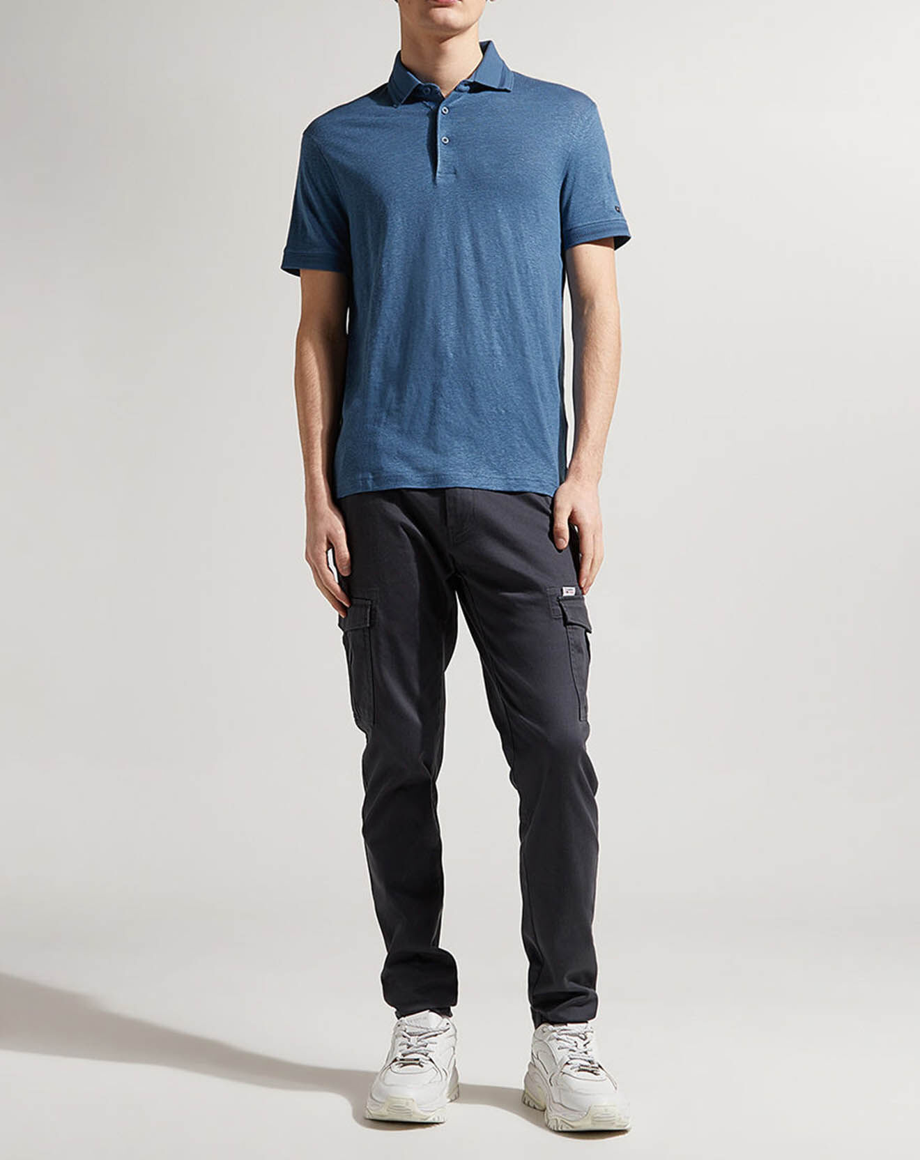 Tommy Hilfiger Polo en Lin mélangé Premium bleu