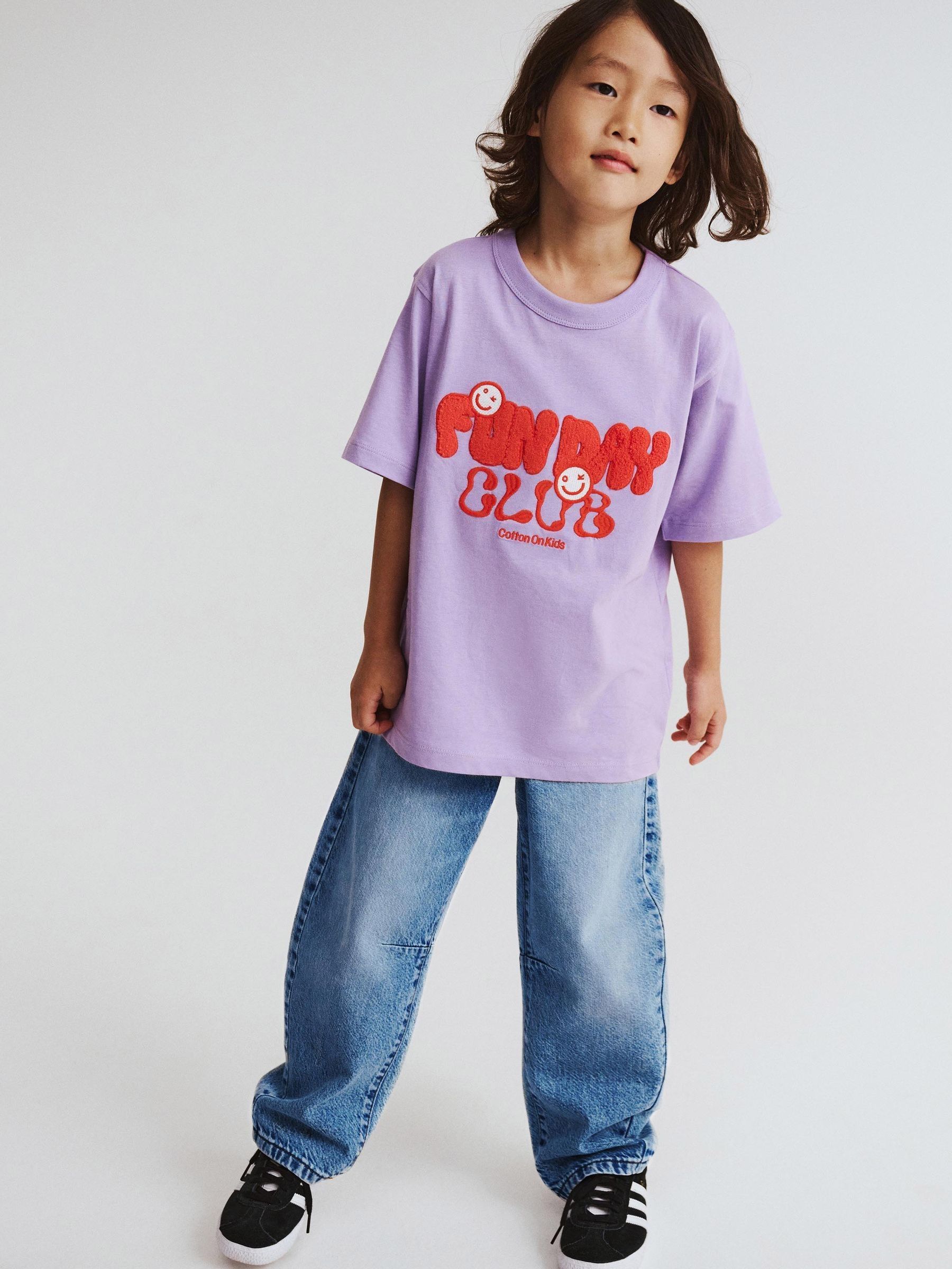 Blauw - Cotton On Unisex Barrel Leg Denim Jeans