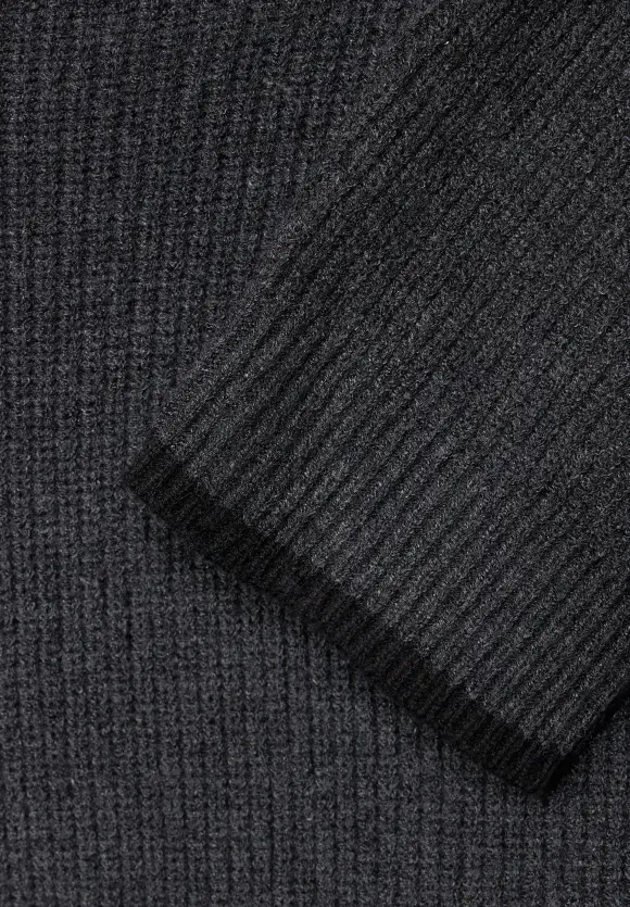 Rollkragenpullover - anthracite melange