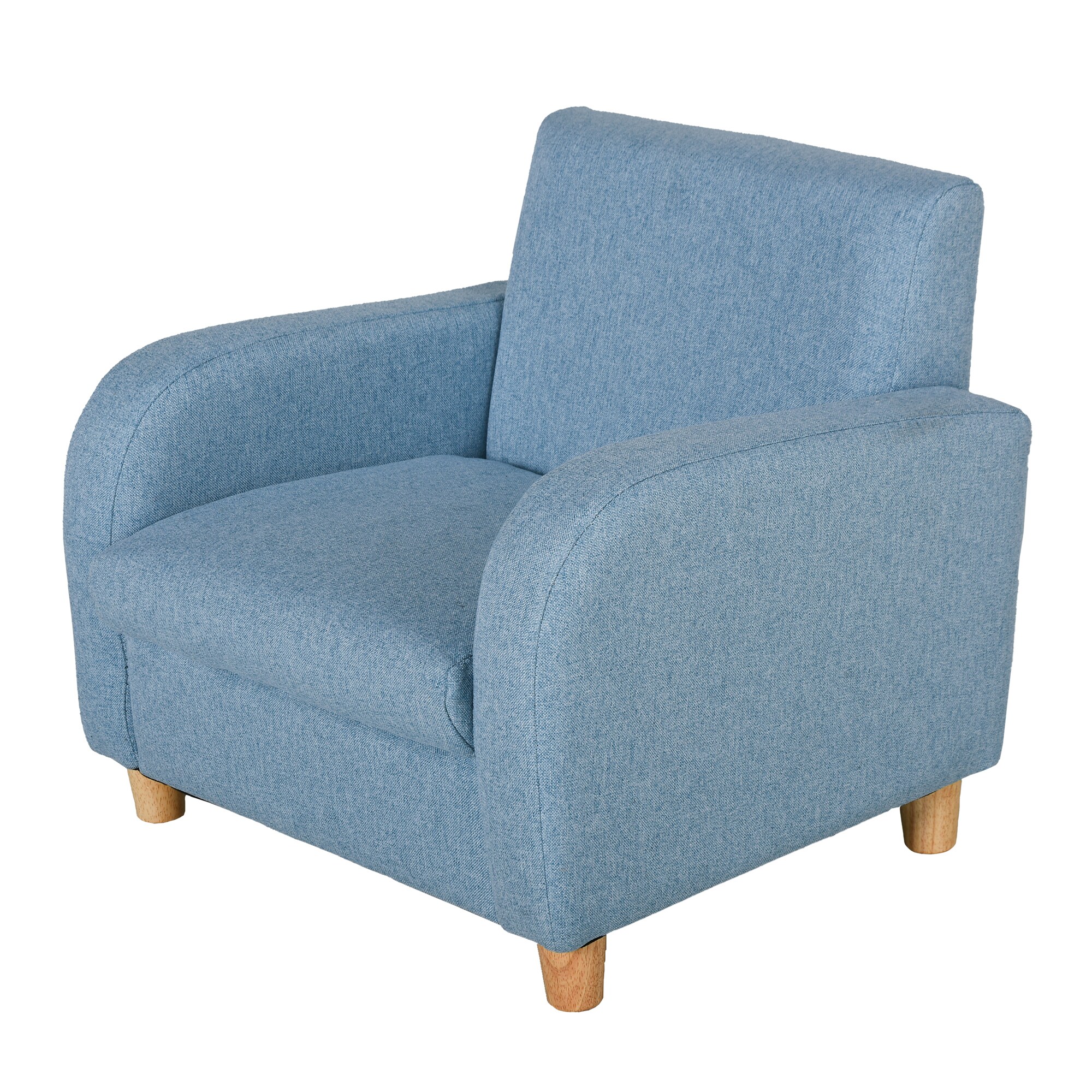 HOMCOM Kindersessel mit Holzfüßen blau 49L x 45B x 44,5H cm