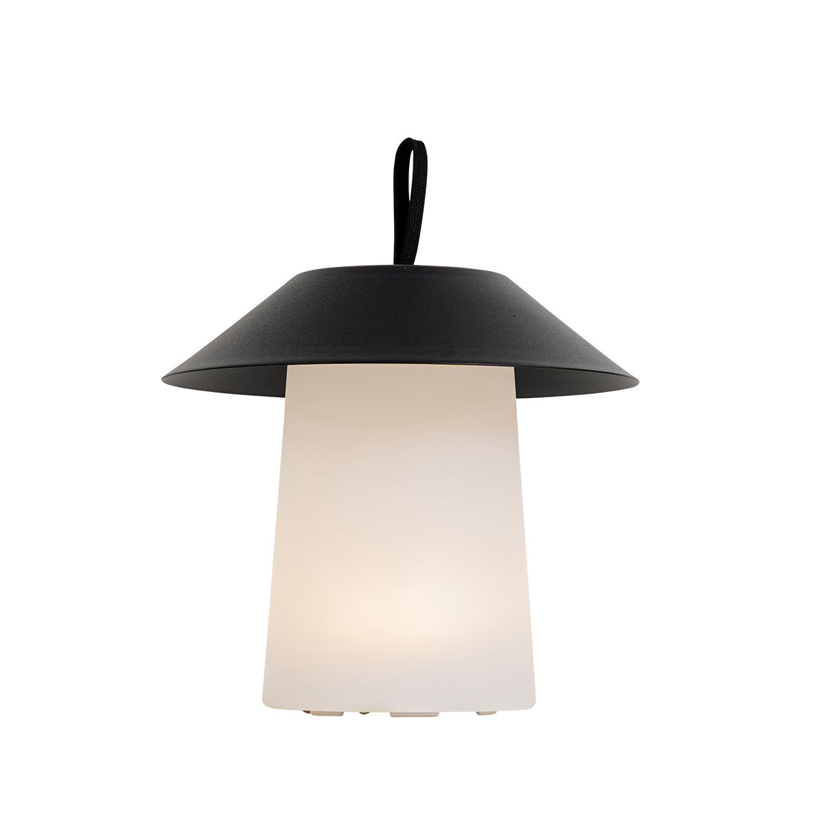 Set van 2 tafellampen mushroom zwart incl. LED oplaadbaar - Ivan