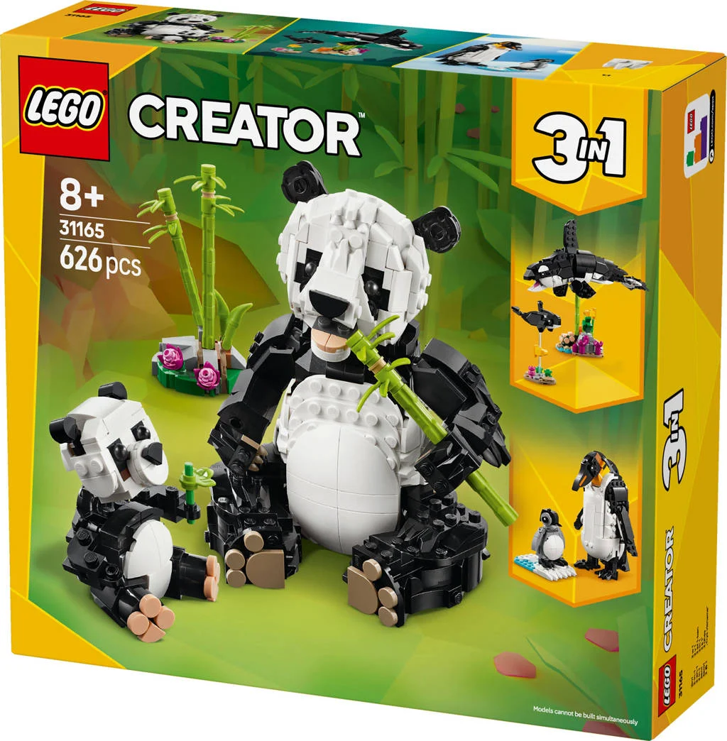 Vrolijk zwart-wit bestaat toch!3in1 Wilde dieren: pandafamilie speelset 31165