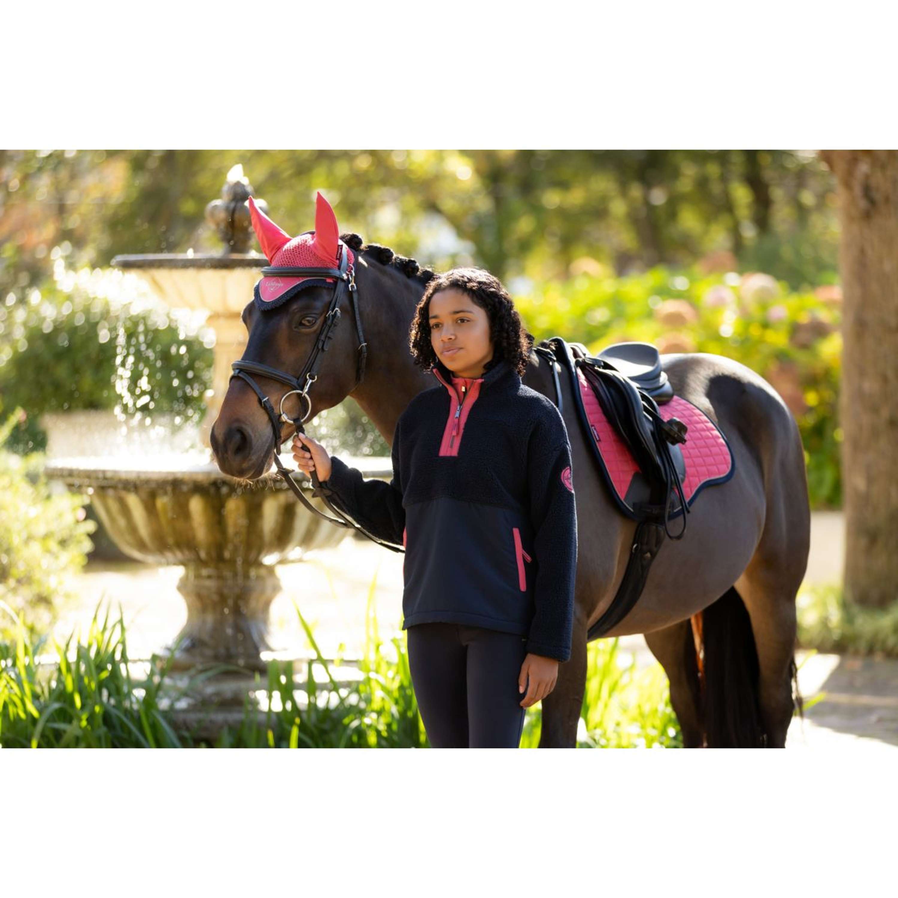 LeMieux Sweater Young Rider Tammy Teddy Fleece Navy