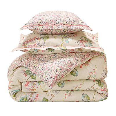 Linge de lit fleurs façon papier peint - BECQUET CRÉATION
