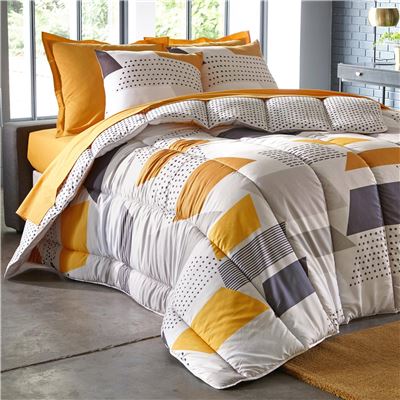 Couette DÉCO DOUBLE FACE motif géométrique - légère ou chaude